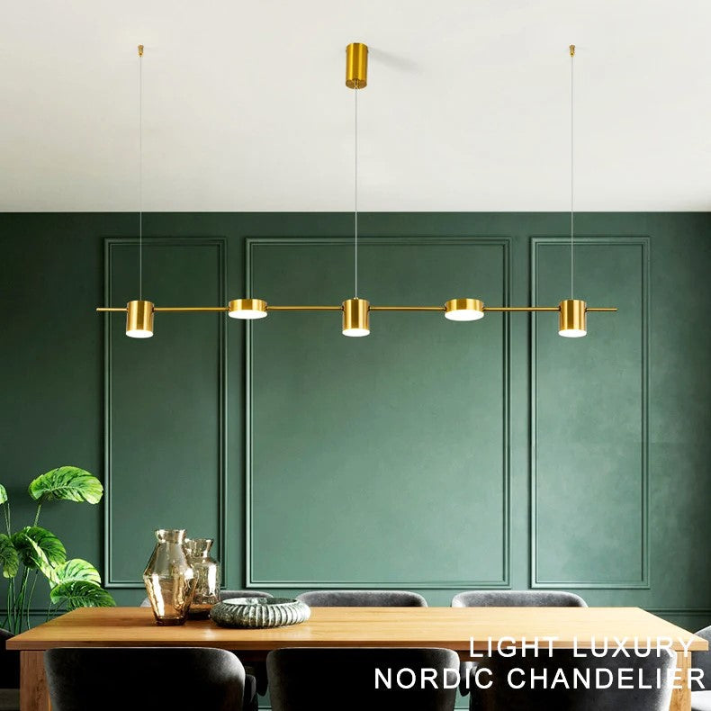 Lustra LED Suspendata Liniara Gold Echivalent 400W 2369/5GD