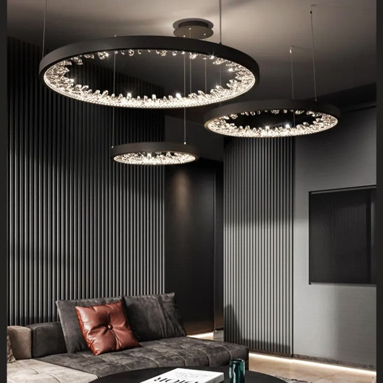 Lustra LED ICE-AGE Black 3 Segmente Mobile Echivalent 800W