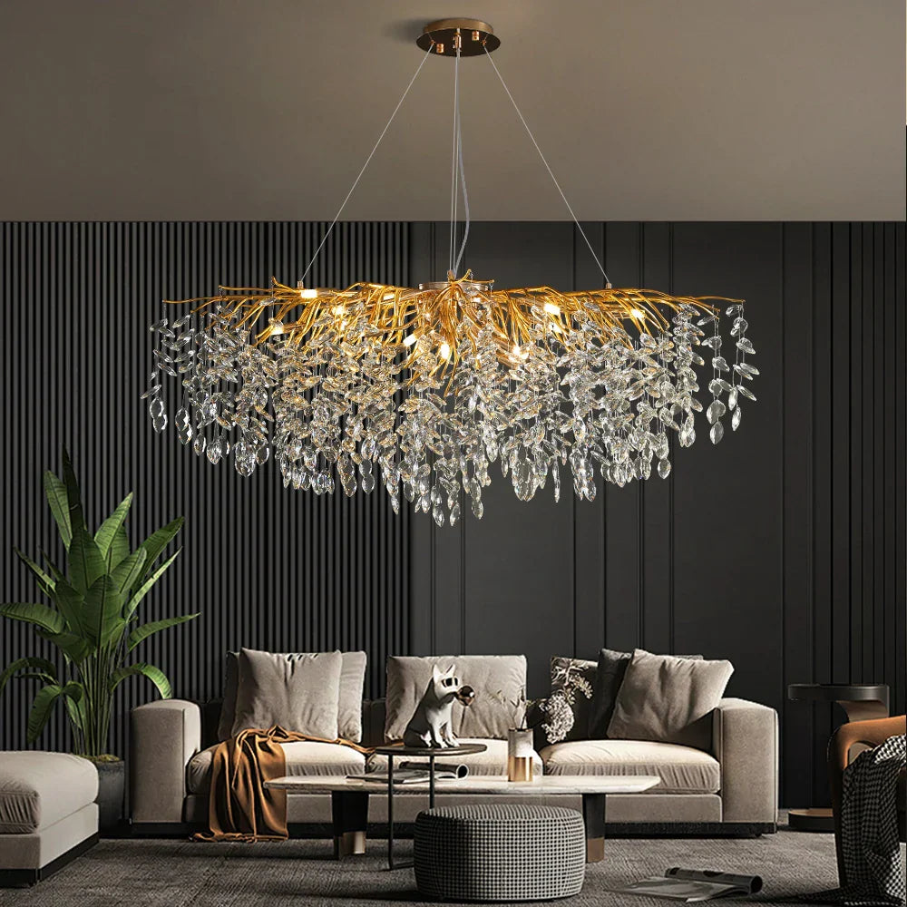 Candelabru Cristal LUXURY 120x45cm Golden Klara