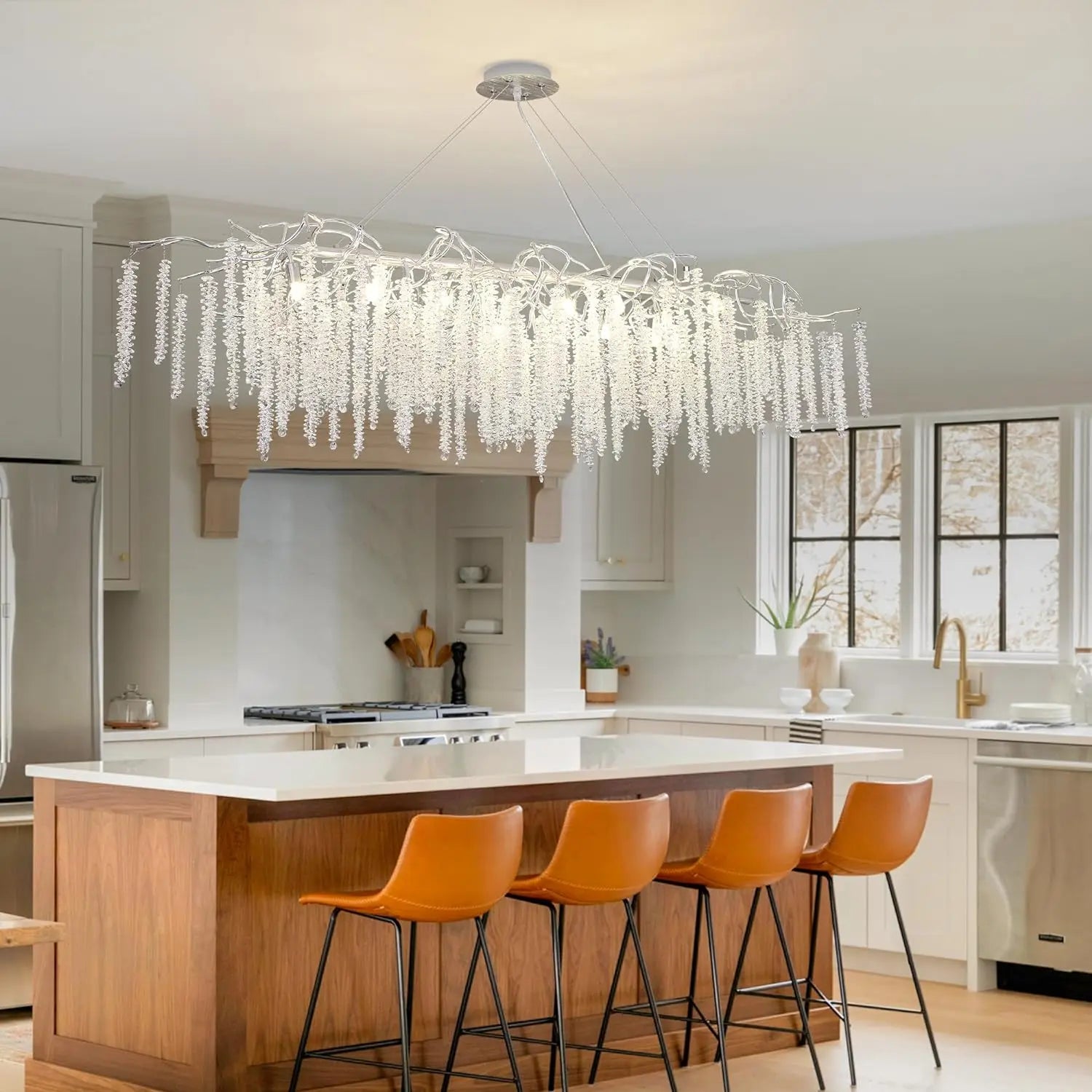 Candelabru Cristal LUXURY Silver Willow 120X45 CM