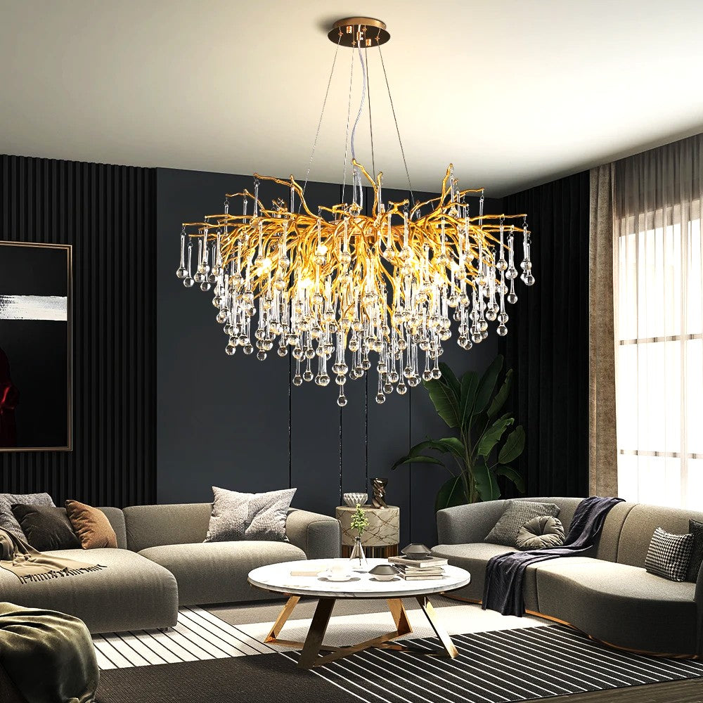 Candelabru Cristal LUXURY Golden Tears 60CM