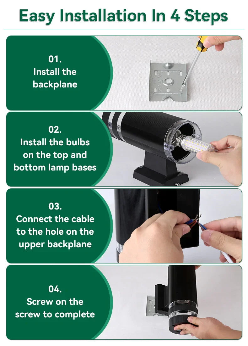 Aplica Exterior 2xE27 Black Mamba