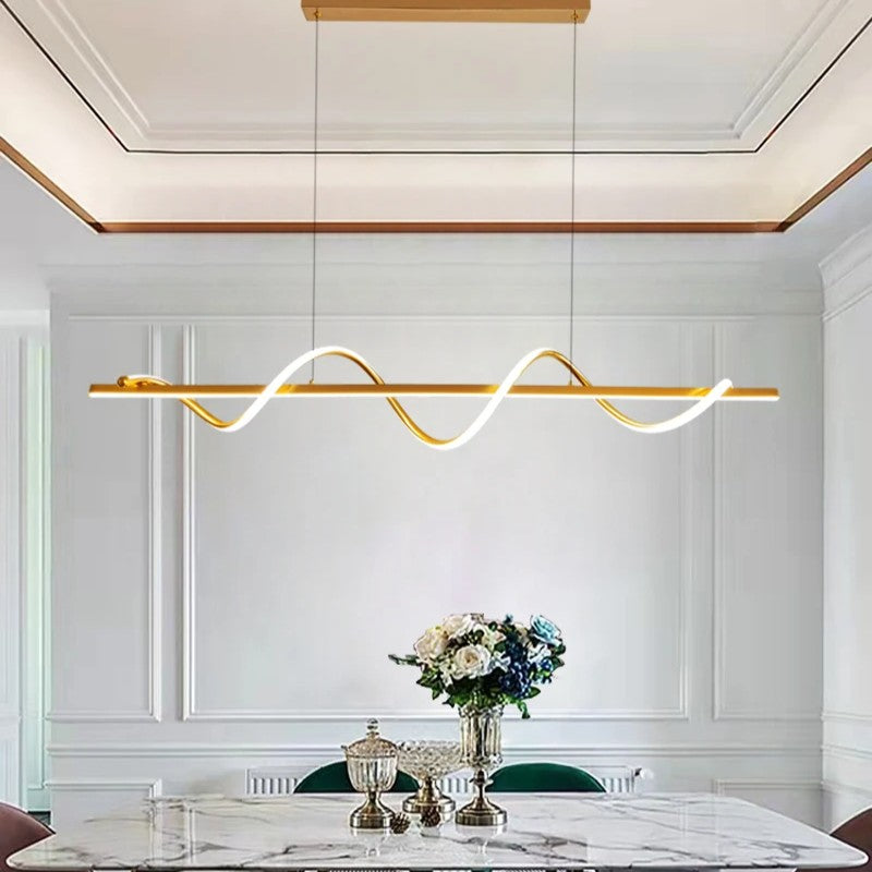 Lustra LED Suspendata Serpent Gold Echivalent 400W Telecomanda