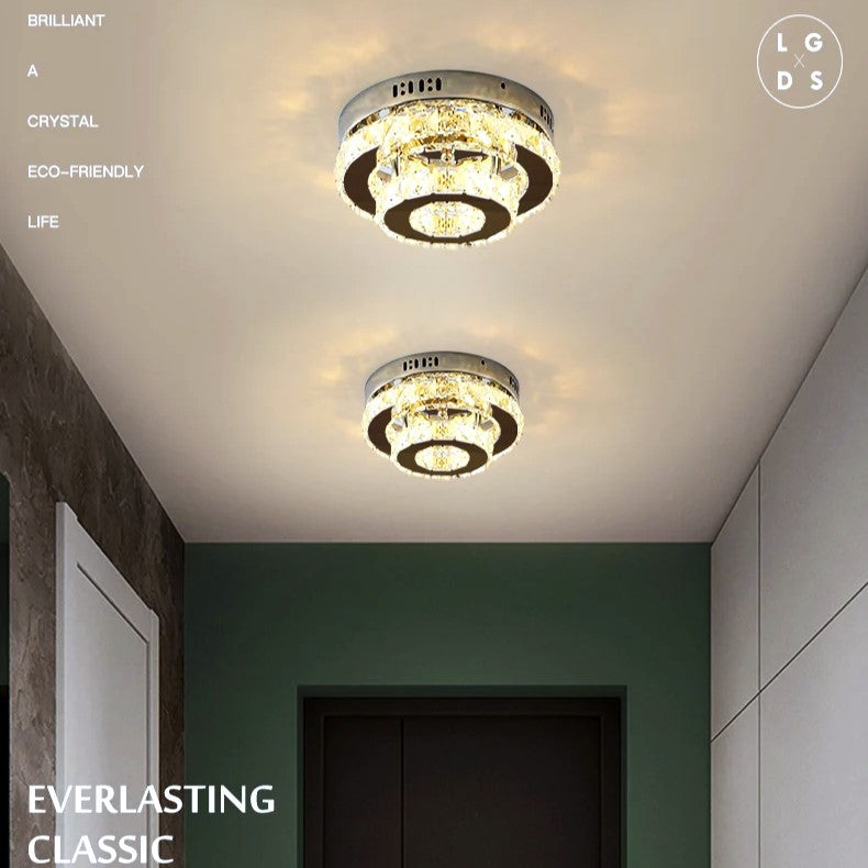 Lustra LED CRISTAL Double Circle Echivalent 200W