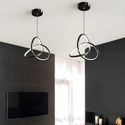 Lustra LED Suspendata TwoRings Black Echivalent 200W