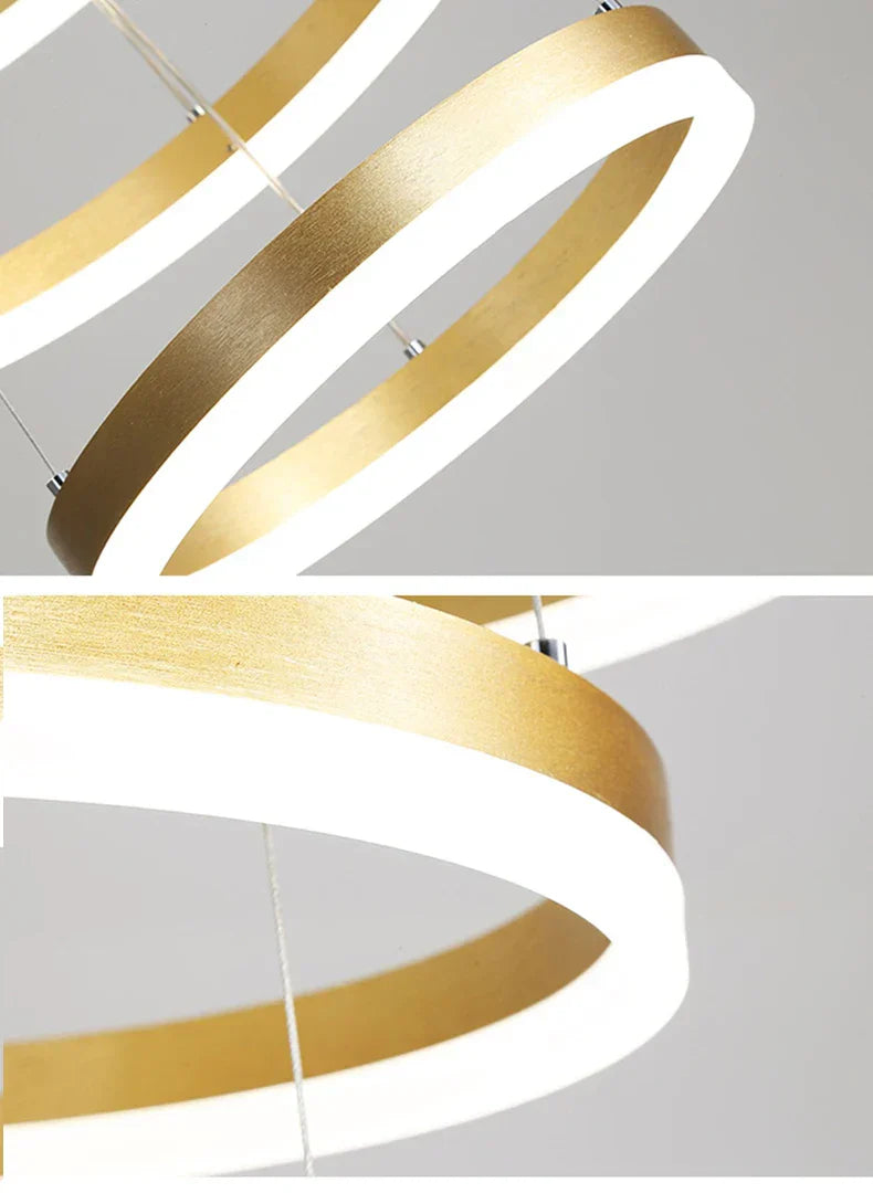 Lustra Led Wonderland Gold 3 Segmente Mobile Telecomanda - 30 + 40 + 60Cm Chandeliers