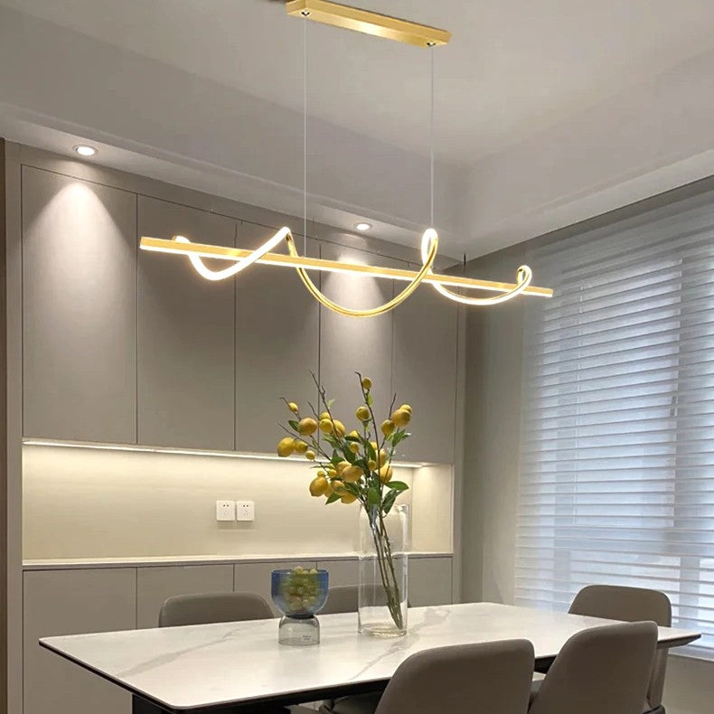 Lustra LED Suspendata Serpent Gold Echivalent 400W Telecomanda