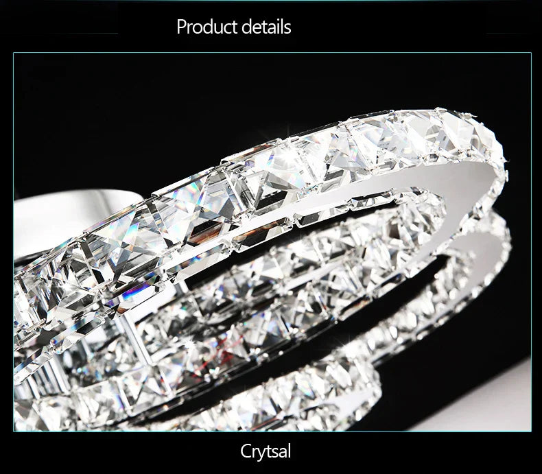 Lustra LED 4+2 CIRCLE Chrome Cristal Echivalent 800W Telecomanda