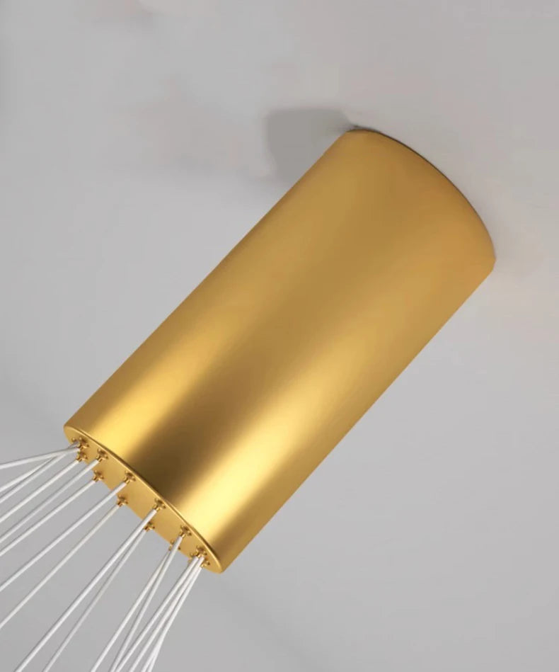 Lustra LED 5 Geometric GOLD Lines Suspendata Echivalent 500W