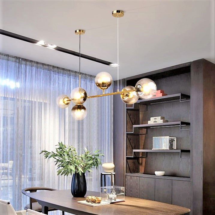 Lustra Abajur Fumuriu GOLD Liniara 6xE14 DF557-6