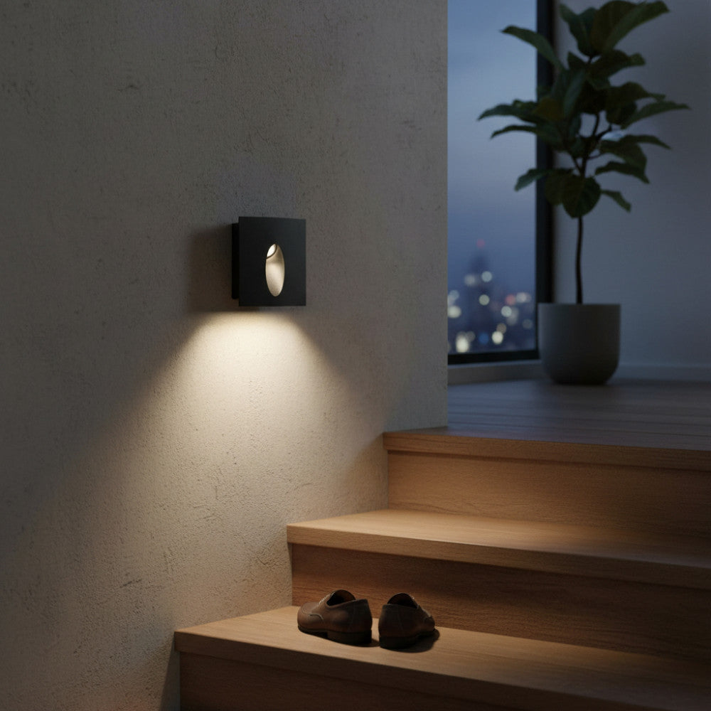Spot LED Exterior Treapta LYON 3W IP65 Patrat