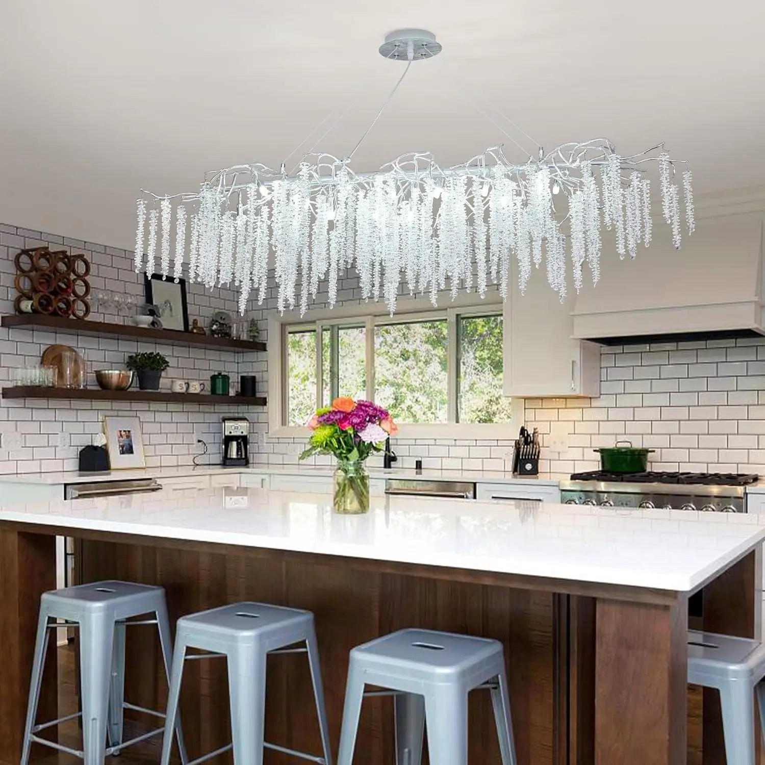 Candelabru Cristal LUXURY Silver Willow 120X45 CM