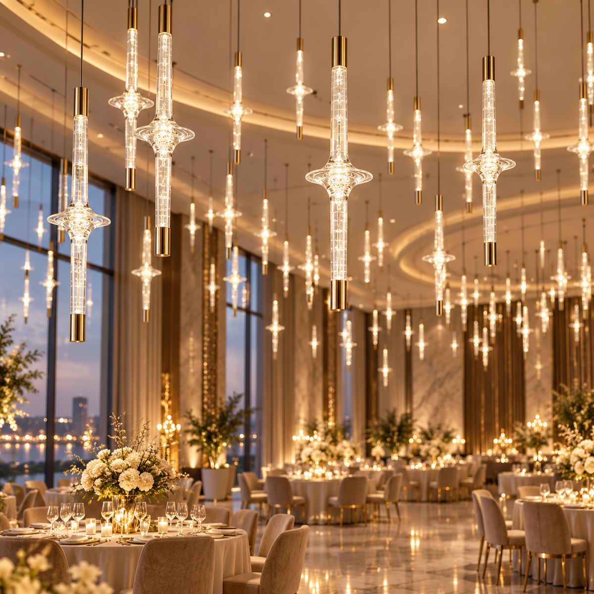 Pendul LED Luxury UFO Golden