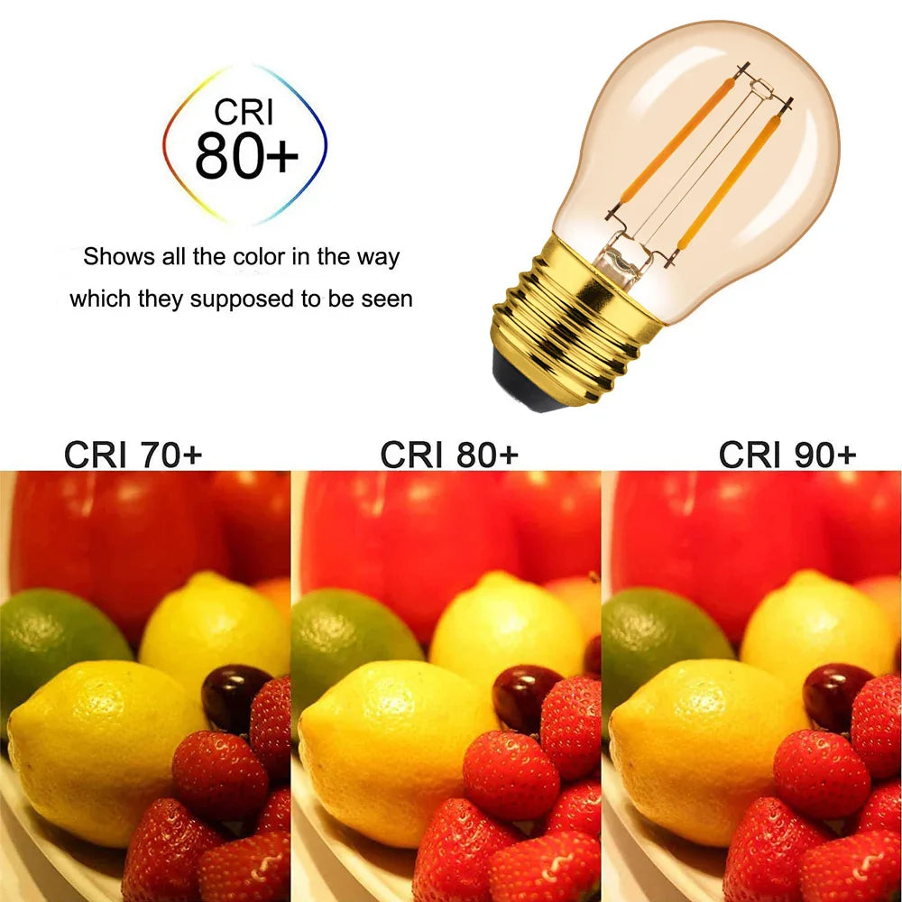 Bec LED E27 2W Filament G45 2700K Fumuriu