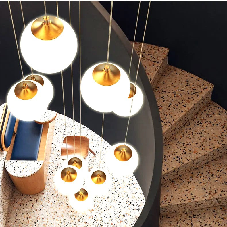 Lustra Abajur Mat GOLD LUXURY STAIRCASE Gigant