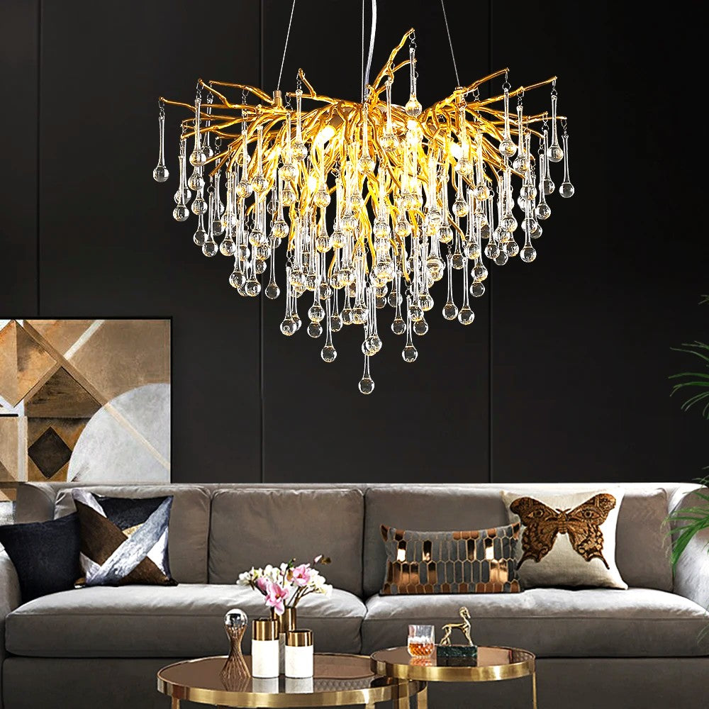 Candelabru Cristal LUXURY Golden Tears 40CM