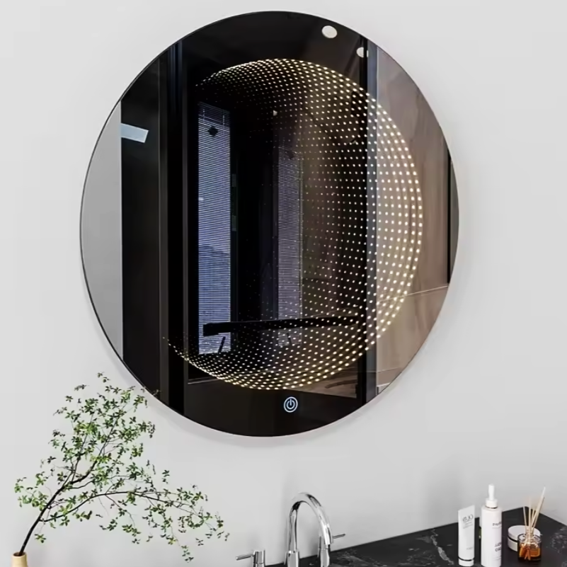 Oglinda LED Rotunda 3D Effect 70cm, 3 Lumini si Touch OD019X