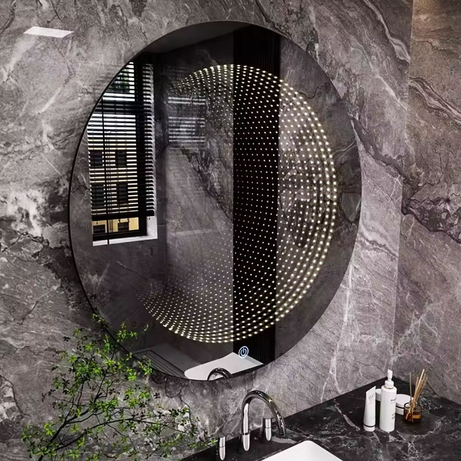 Oglinda LED Rotunda 3D Effect 70cm, 3 Lumini si Touch OD019X