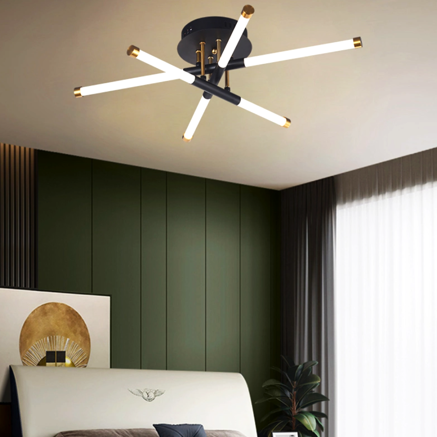 Lustra LED Linnes Style Black+Gold Echivalent 250W Telecomanda