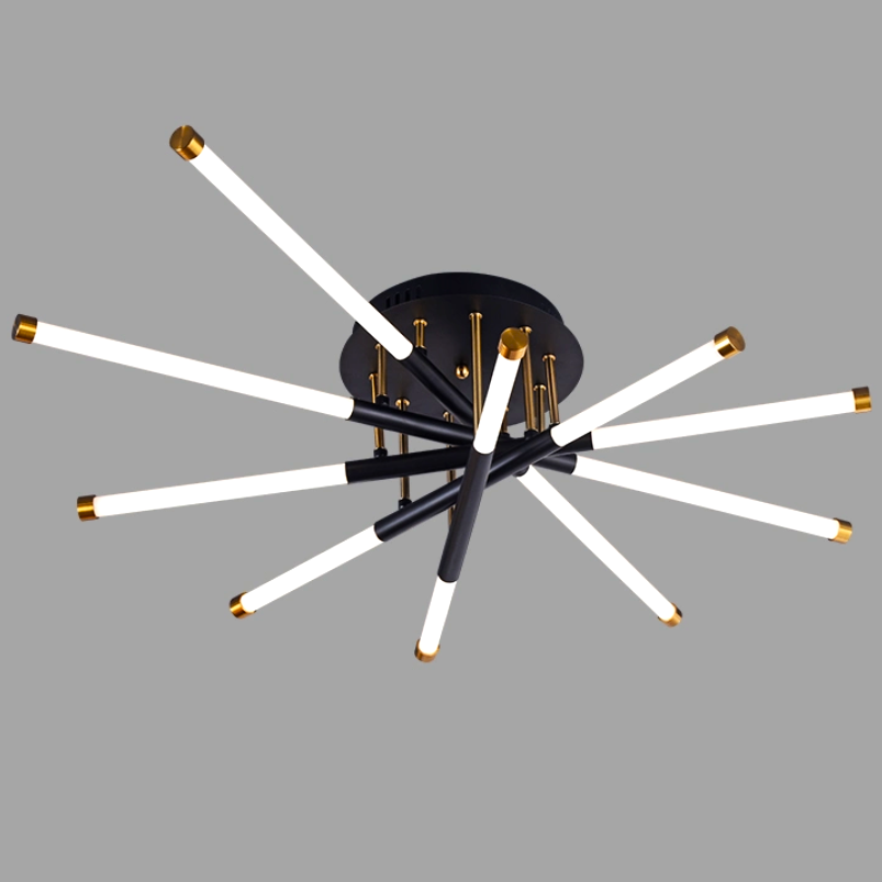 Lustra LED Linnes Style Black+Gold Echivalent 400W Telecomanda