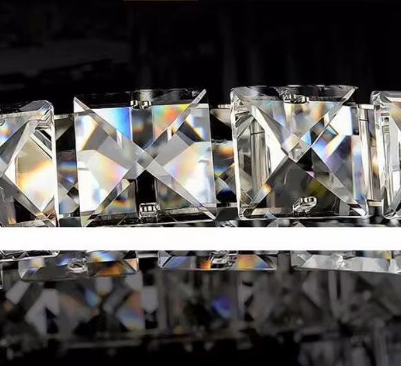 Lustra LED 2+2 CIRCLE Chrome Cristal Telecomanda Echivalent 400W