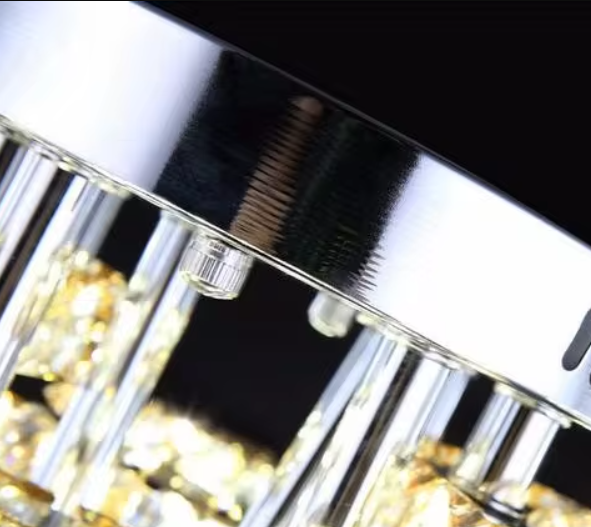 Lustra LED 2+2 CIRCLE Chrome Cristal Telecomanda Echivalent 400W