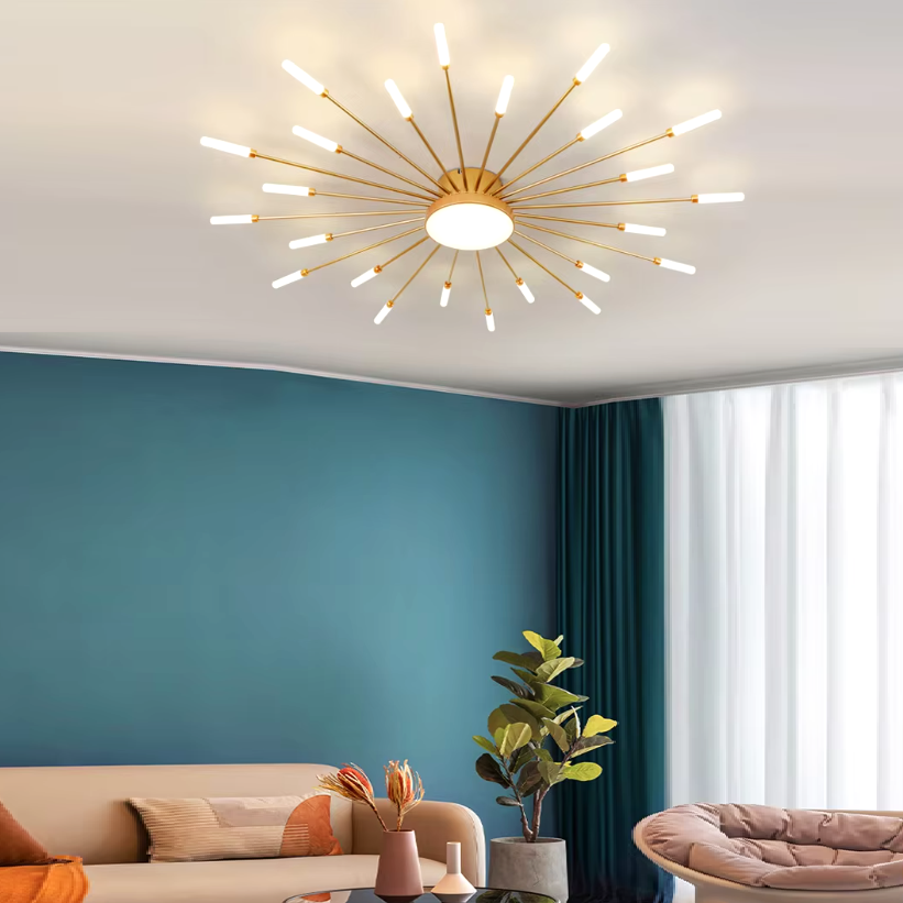 Lustra LED American Golden Sun Echivalent 800W Telecomanda