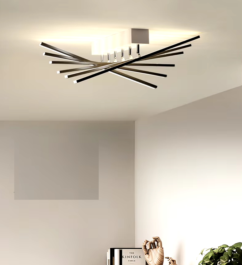 Lustra LED Minimalist LINES Reglabila Alb+Negru Telecomanda