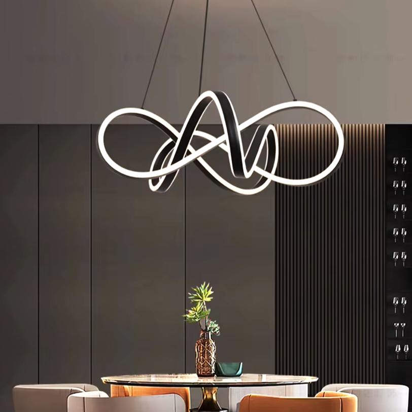 Lustra LED Infinity KING Black Echivalent 1000W Telecomanda