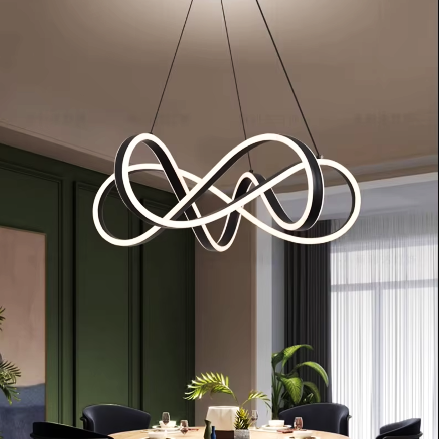 Lustra LED Infinity KING Black Echivalent 1000W Telecomanda