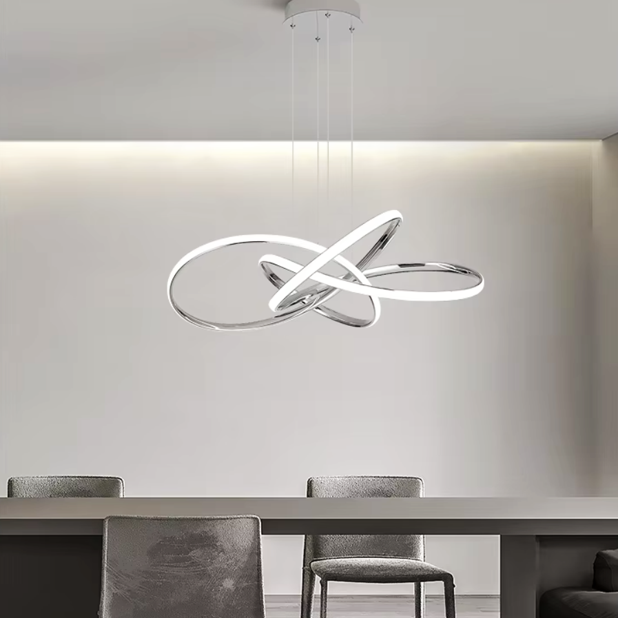 Lustra Led Suspendata Eternity Chrome Echivalent 800W Telecomanda Lighting Fixtures