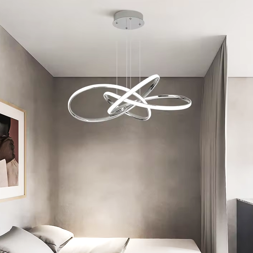 Lustra LED Suspendata Eternity Chrome Echivalent 800W Telecomanda