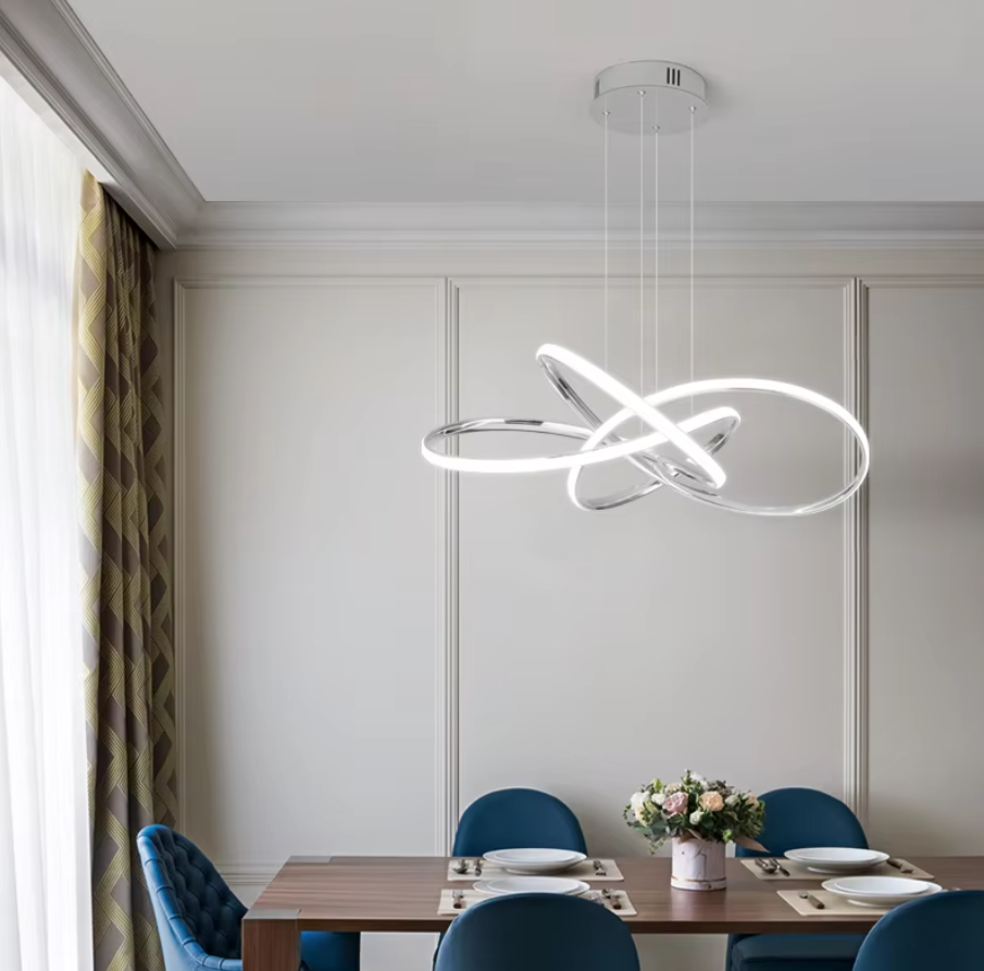 Lustra Led Suspendata Eternity Chrome Echivalent 800W Telecomanda Lighting Fixtures