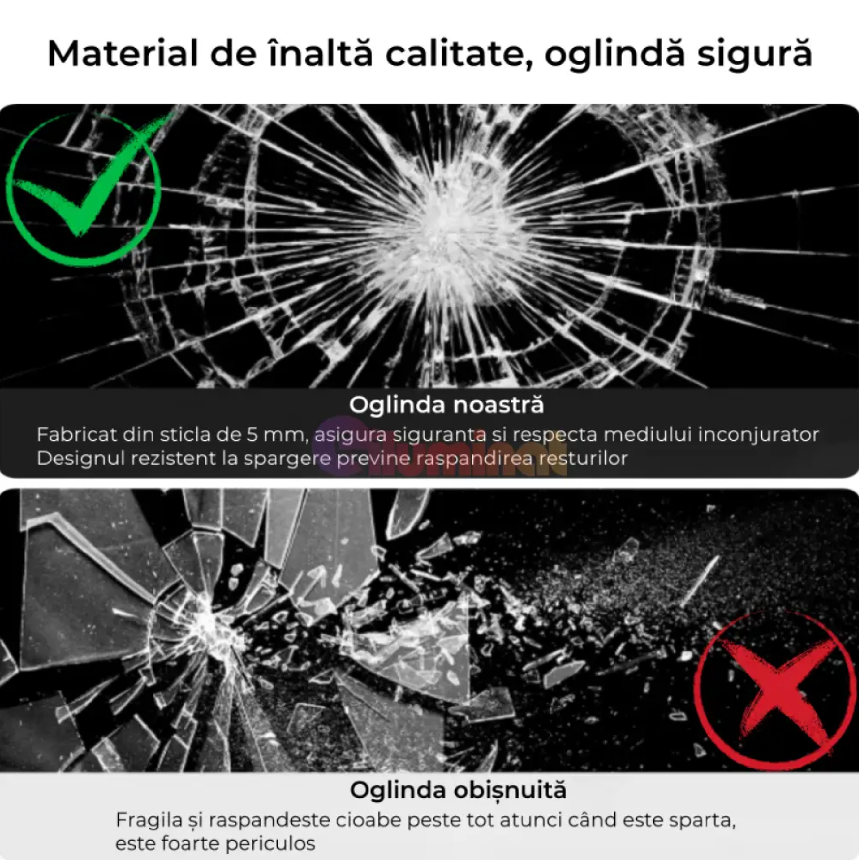 Oglinda LED Rotunda 60cm,  Dezaburire si Touch E47S