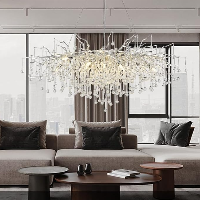 Candelabru Cristal LUXURY SILVER Tears 160x50cm