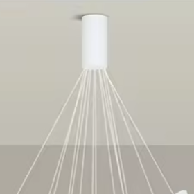 Lustra LED 7 Geometric WHITE Lines Suspendata Echivalent 800W 200CM