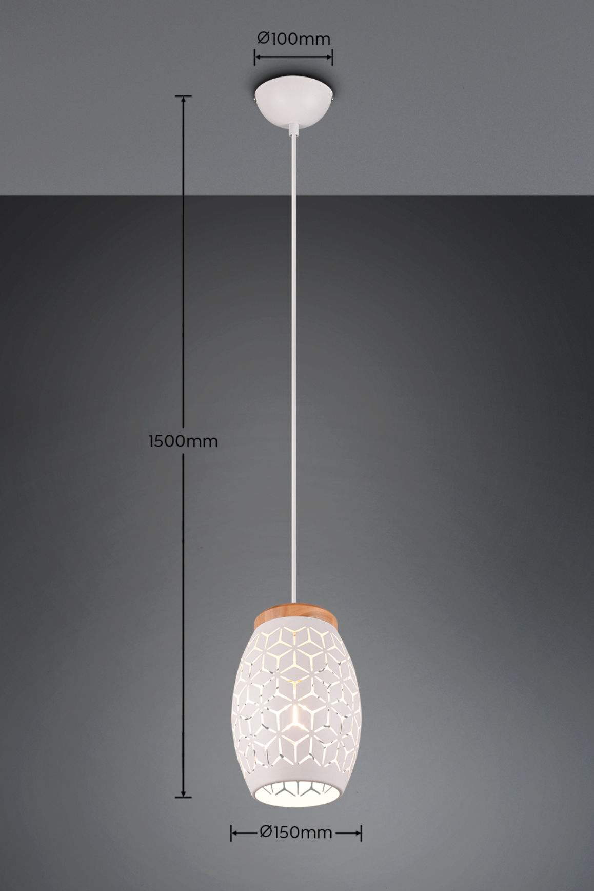 Pendul Decorativ BIDAR 1xE27 Alb