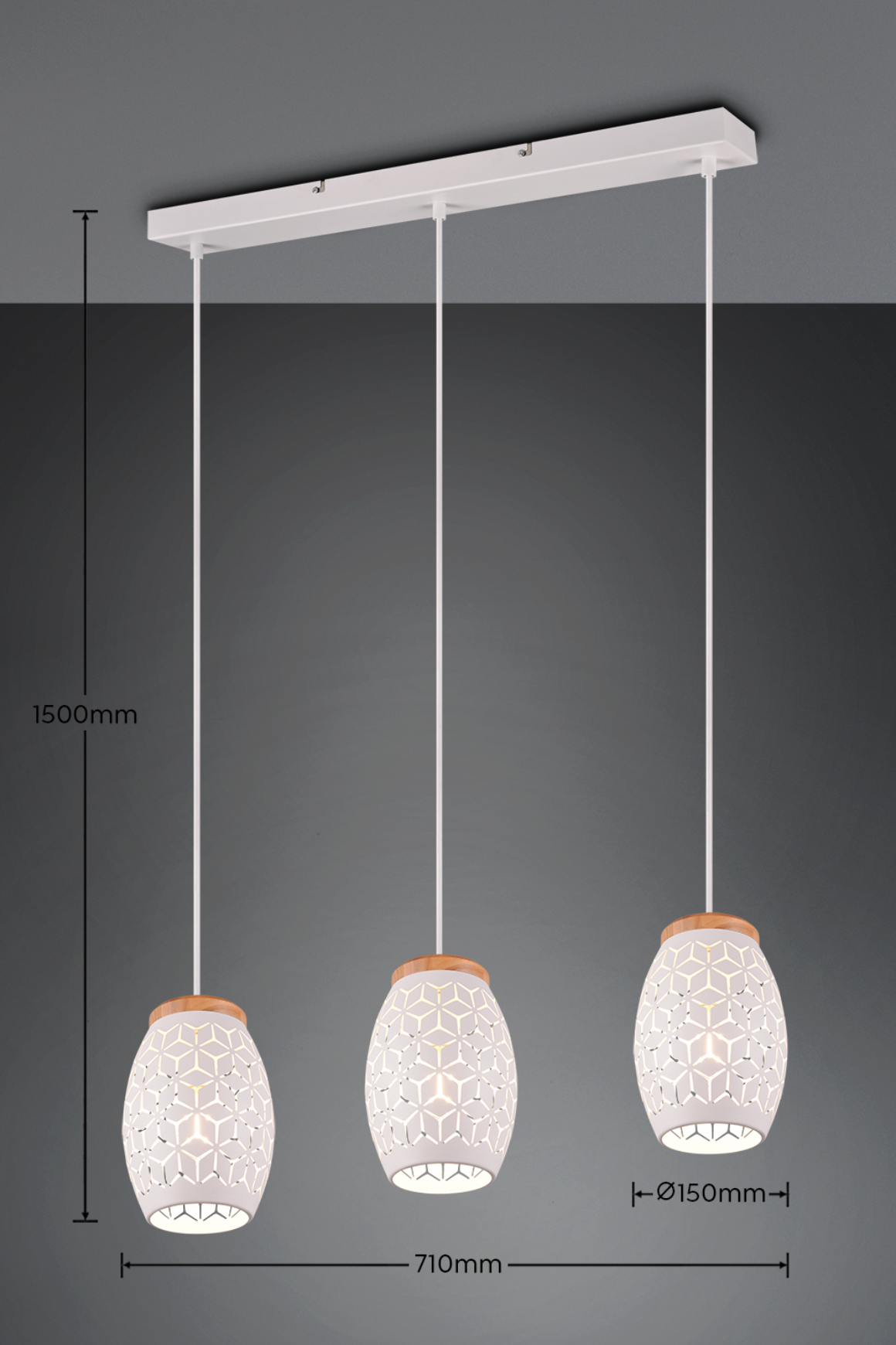 Lustra Suspendata 3xE27 BIDAR Alba