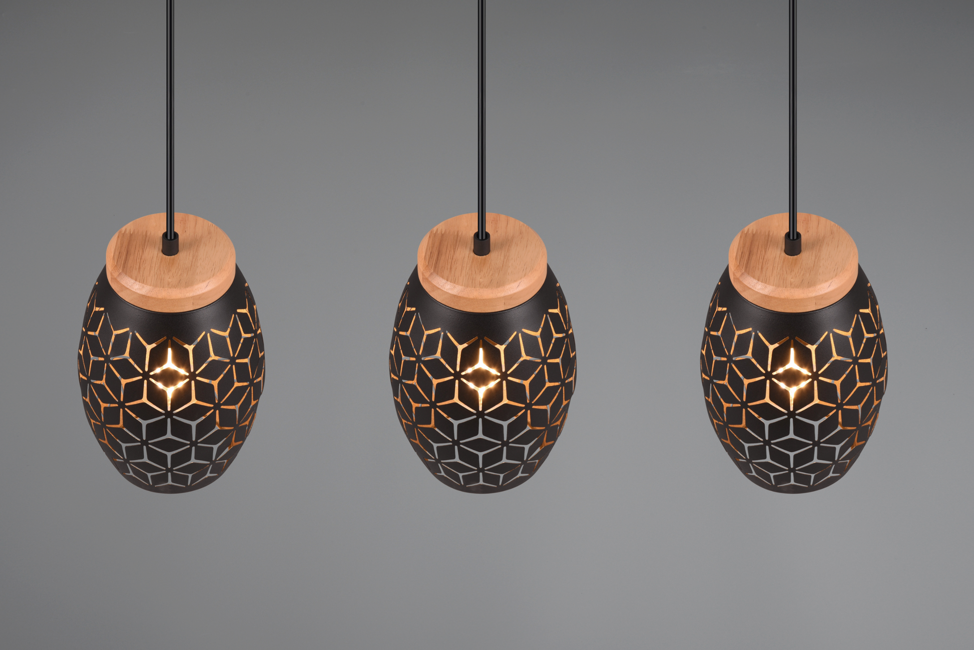 Lustra Suspendata 3xE27 BIDAR Neagra