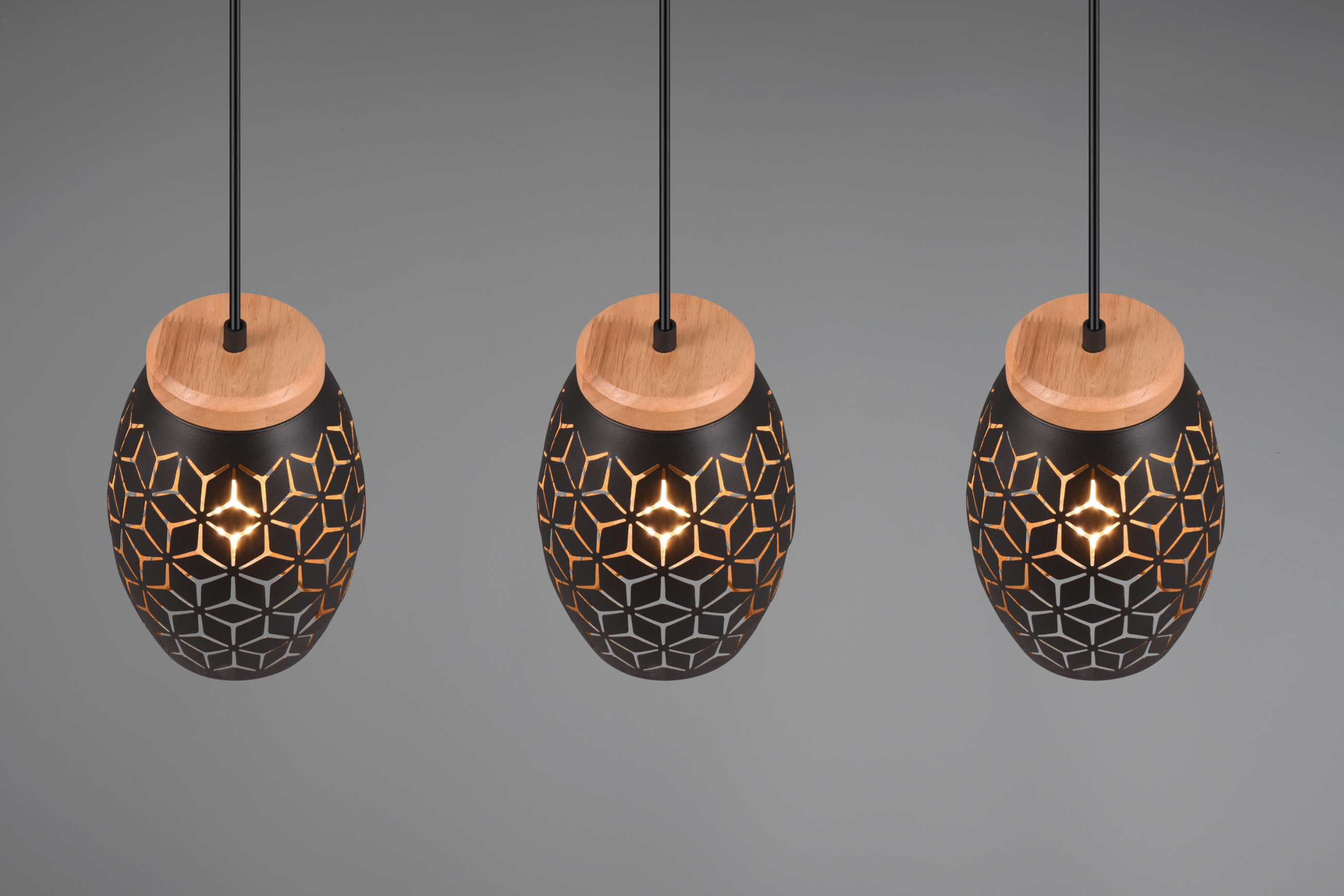 Lustra Suspendata 3xE27 BIDAR Neagra