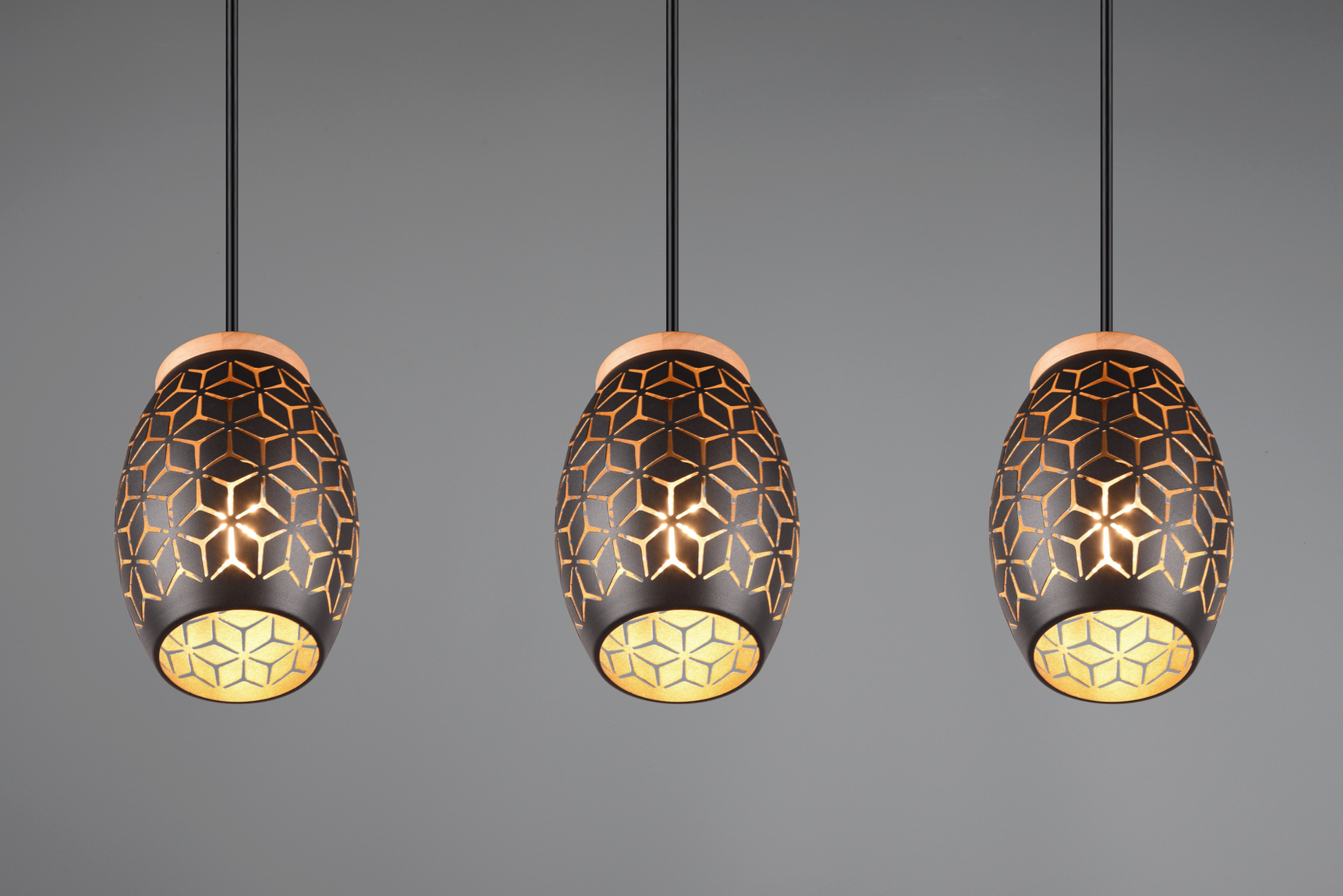 Lustra Suspendata 3xE27 BIDAR Neagra