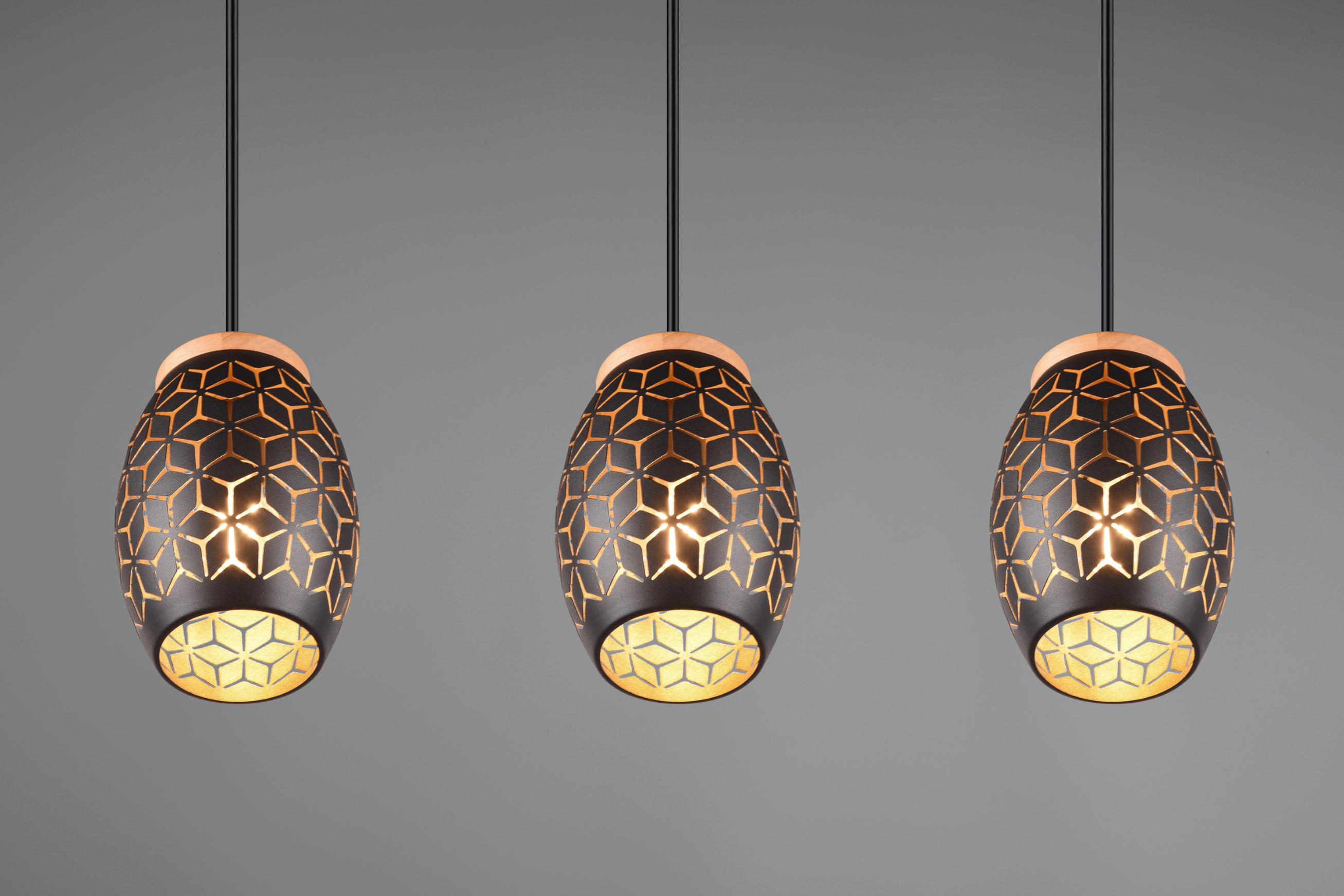 Lustra Suspendata 3xE27 BIDAR Neagra