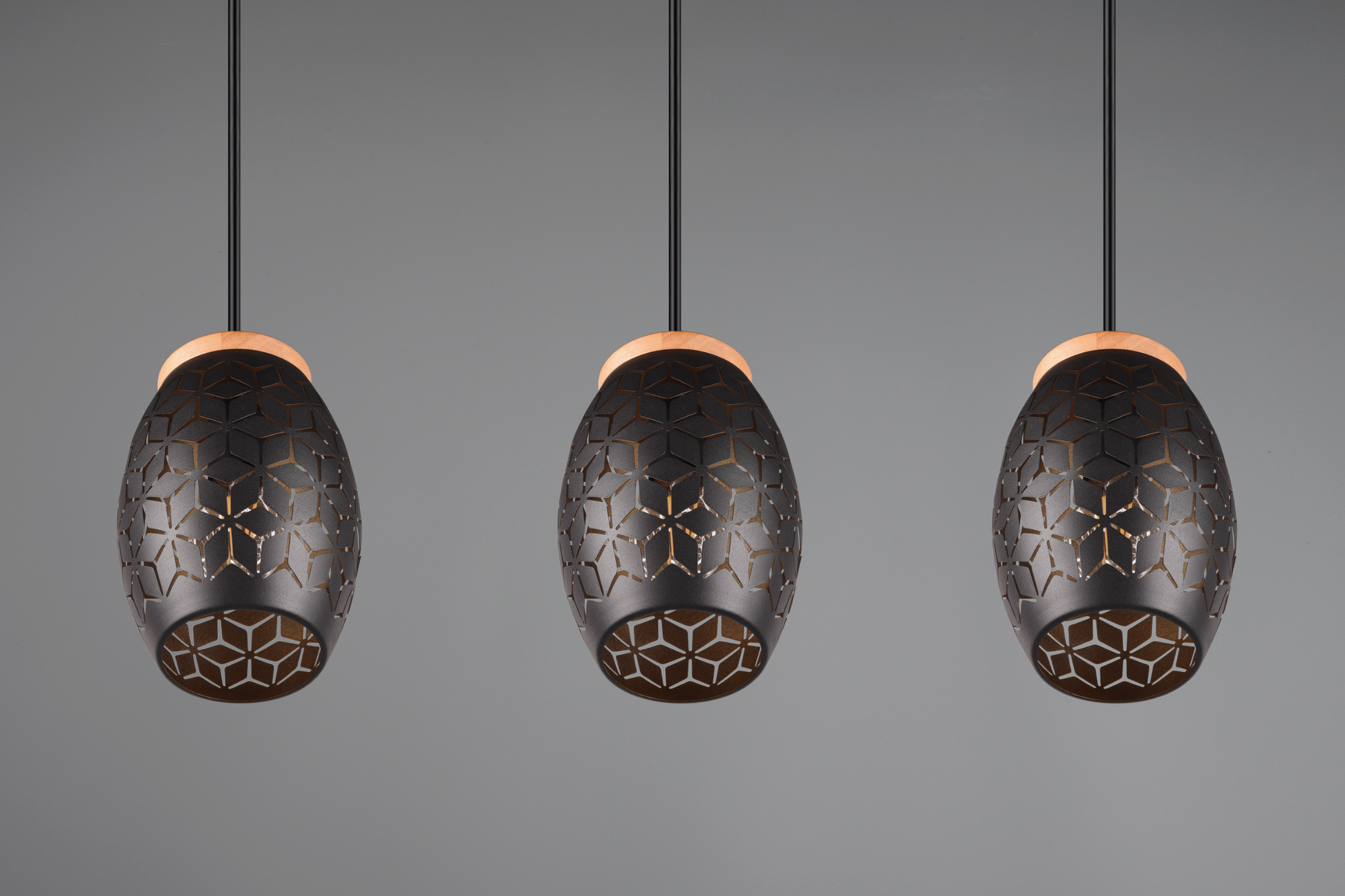 Lustra Suspendata 3xE27 BIDAR Neagra