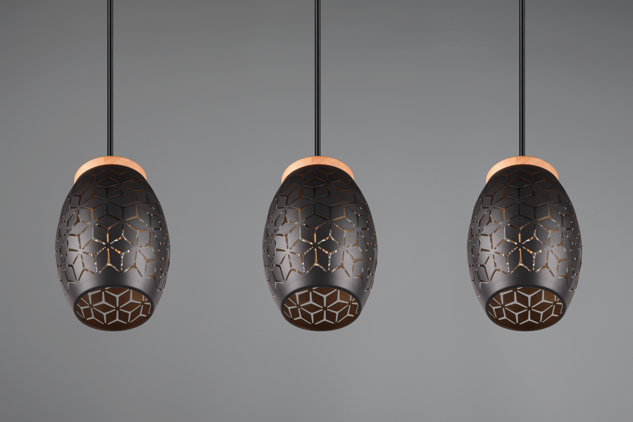 Lustra Suspendata 3xE27 BIDAR Neagra