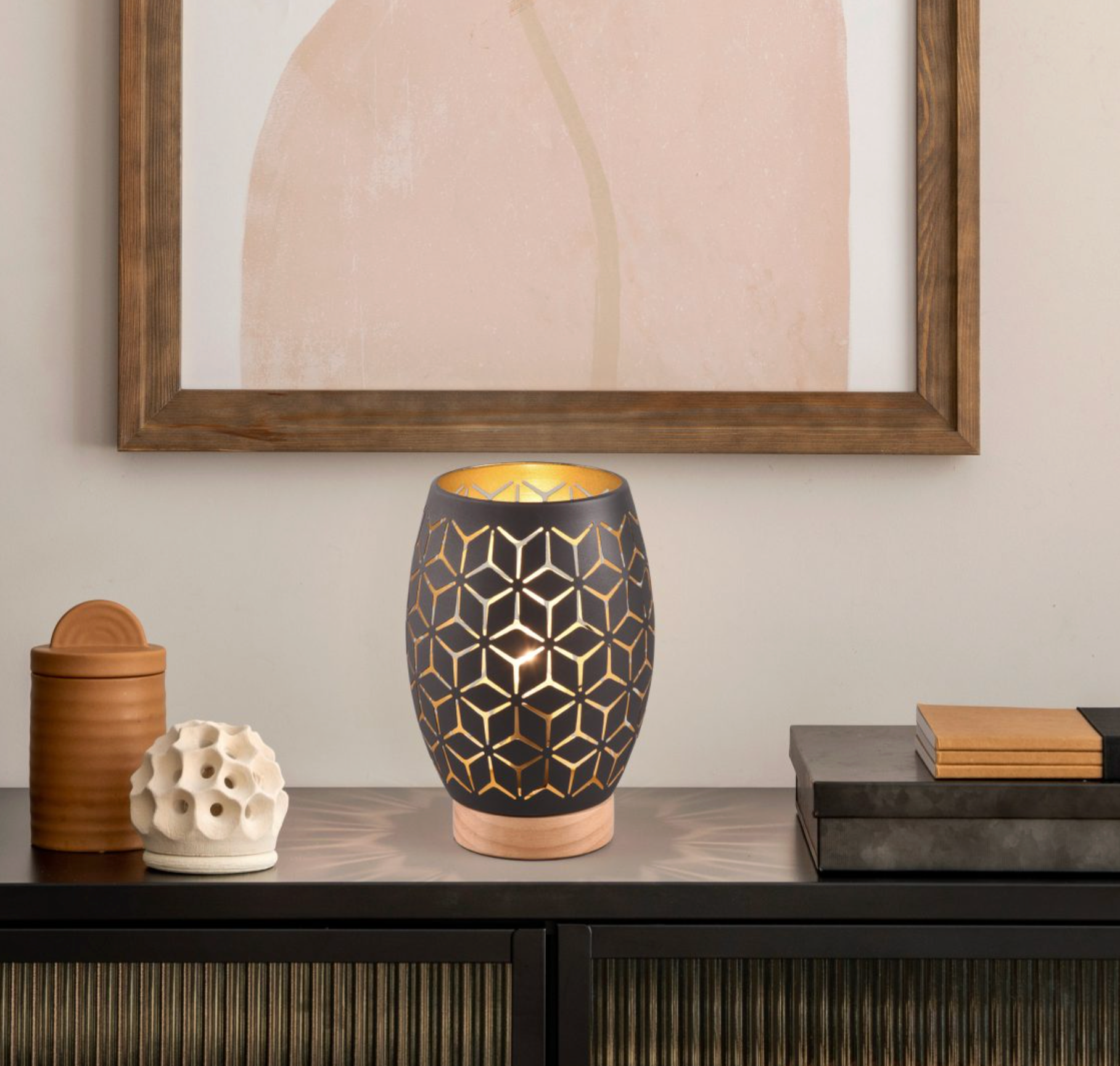 Veioza Decorativa BIDAR 1xE27 Neagra