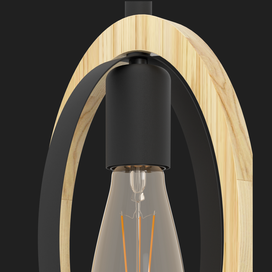 Lustra Suspendata BASILDON Nature Black 110CM