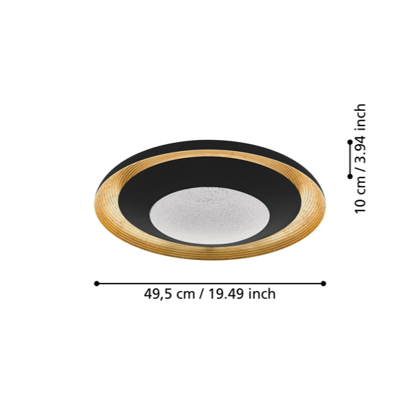 Aplica/Plafonieră LED Premium CANICOSA 2 Round 49.5CM Telecomanda led ceiling light