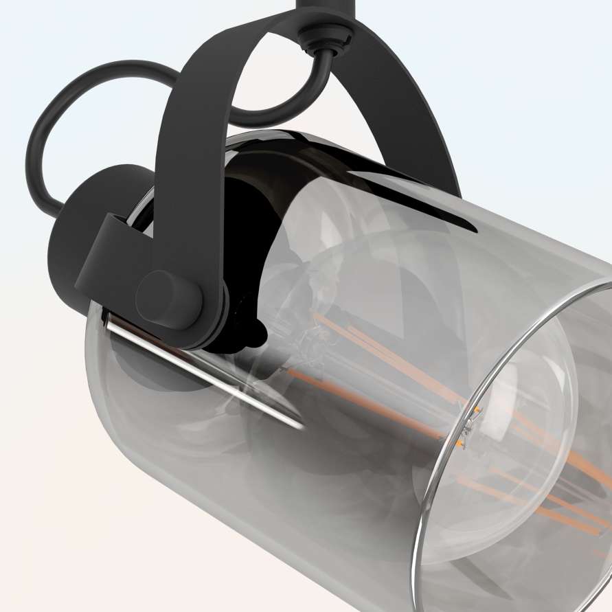 Lustra Cu 2 Spoturi Reglabile Black BERREGAS 44CM