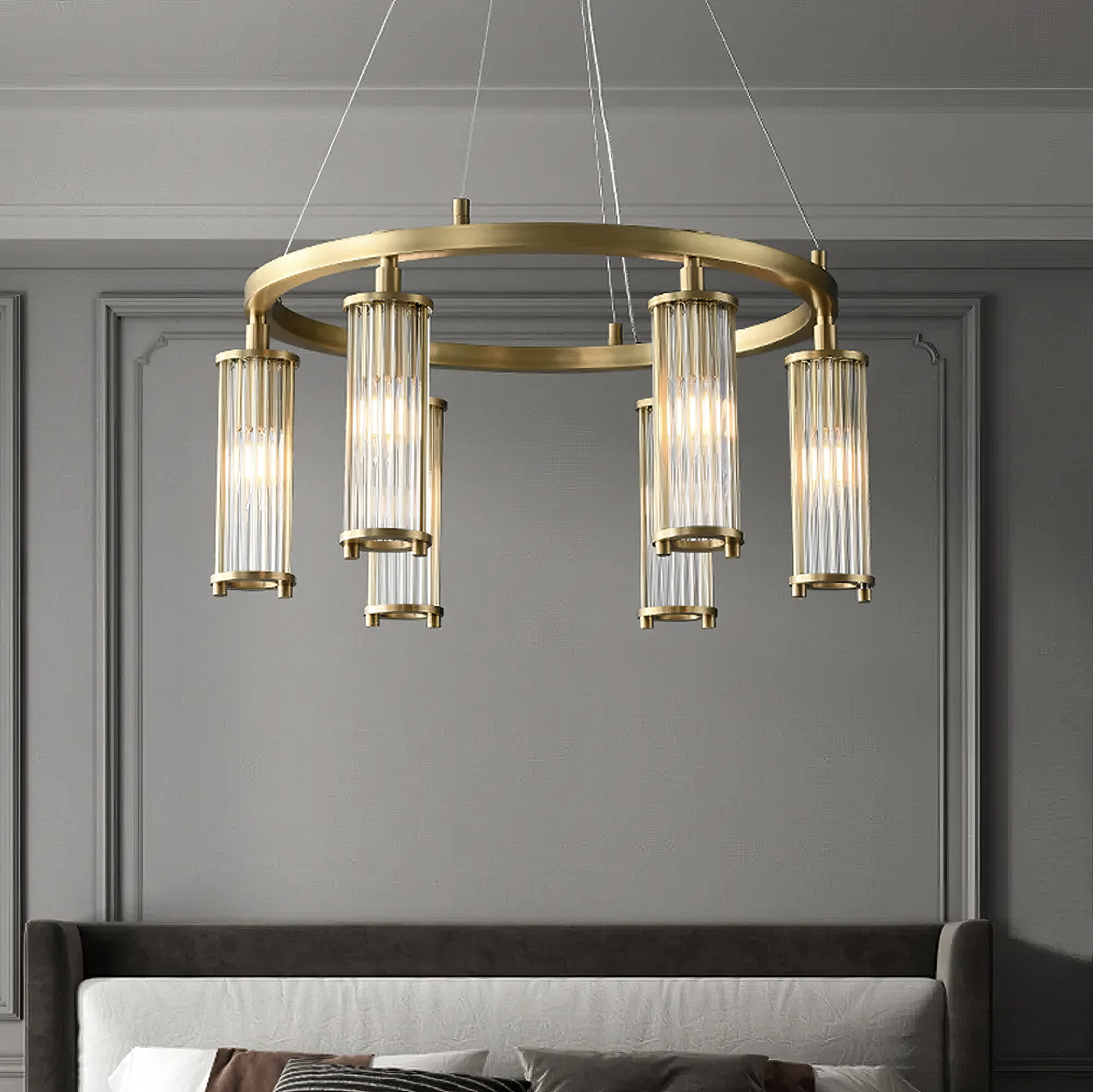 Lustra Suspendata LEXA ROUND 6xE14 Gold