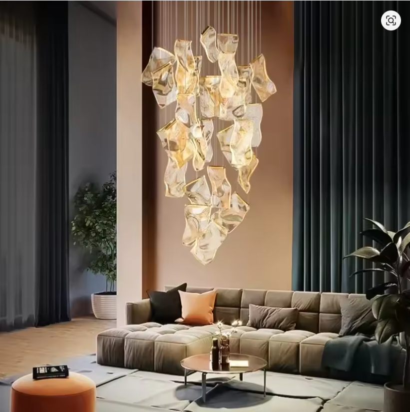 Lustra LED Luxury PAPER QUILL GOLD 18Elemente Echivalent 350W Telecomanda